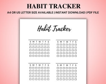 Minimalistischer täglicher Habit Tracker zum Ausdrucken, wöchentlicher Habit Tracker zum Ausdrucken, Habit Tracker Vorlage, Routine-Tracker, 7-Tage-Habit-Challenge