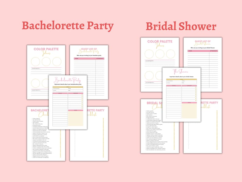 Maid of Honor Planner, 60pg Honor Wedding Planner Bundle, Binder Book, Hen Party Planner, Bachelorette Party Planning, Wedding Binder image 4