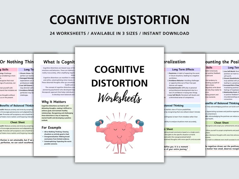 Cognitive Distortion Worksheets Printable, Mental Filtering ...