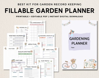 Editable Gardening Planner, Garden Planner, Plant Planner, Garden Journal, Garden Organizer, Plants Records, Gardening Logbook, A4, Letter