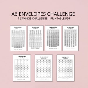 A6 100 Envelope Challenge, 50 Envelope Challenge, Savings Challenge, Savings Tracker, Money Savings Challenge, Digital Download, PDF