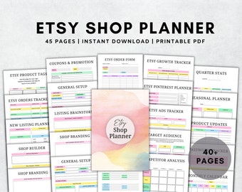 Planer sklepu Etsy do druku, plan biznesowy Etsy, planer sprzedawcy Etsy, cyfrowy planer biznesowy, planer dzienny, natychmiastowe pobieranie