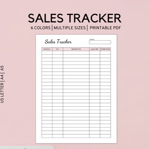 Printable Sales Tracker, Order Tracker Form, Order Form Template, Etsy ...