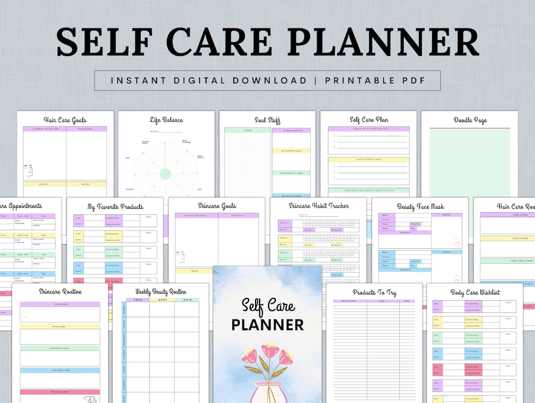 Self Care Planner Bundle: Mental Health & Wellness Journal (PDF) - Etsy