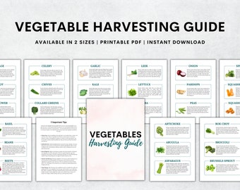 Vegetable Harvesting Guide Printable, 26 Vegetables Harvesting Guide, Plant Planner, Garden Organizer, Instant Download Instant Download