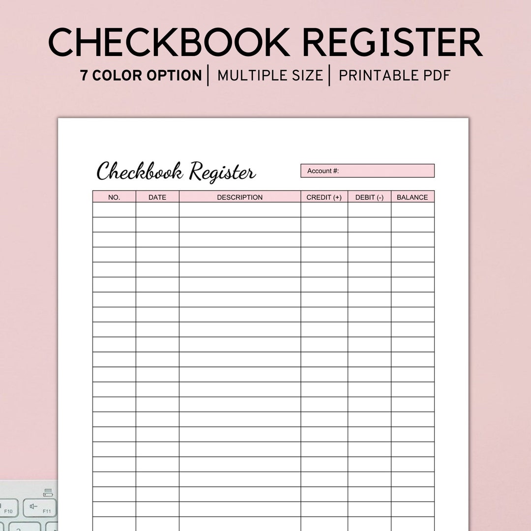 Checkbook Tracking Checkbook Register Printable, Finance Tracker, Check Register, Bank ...