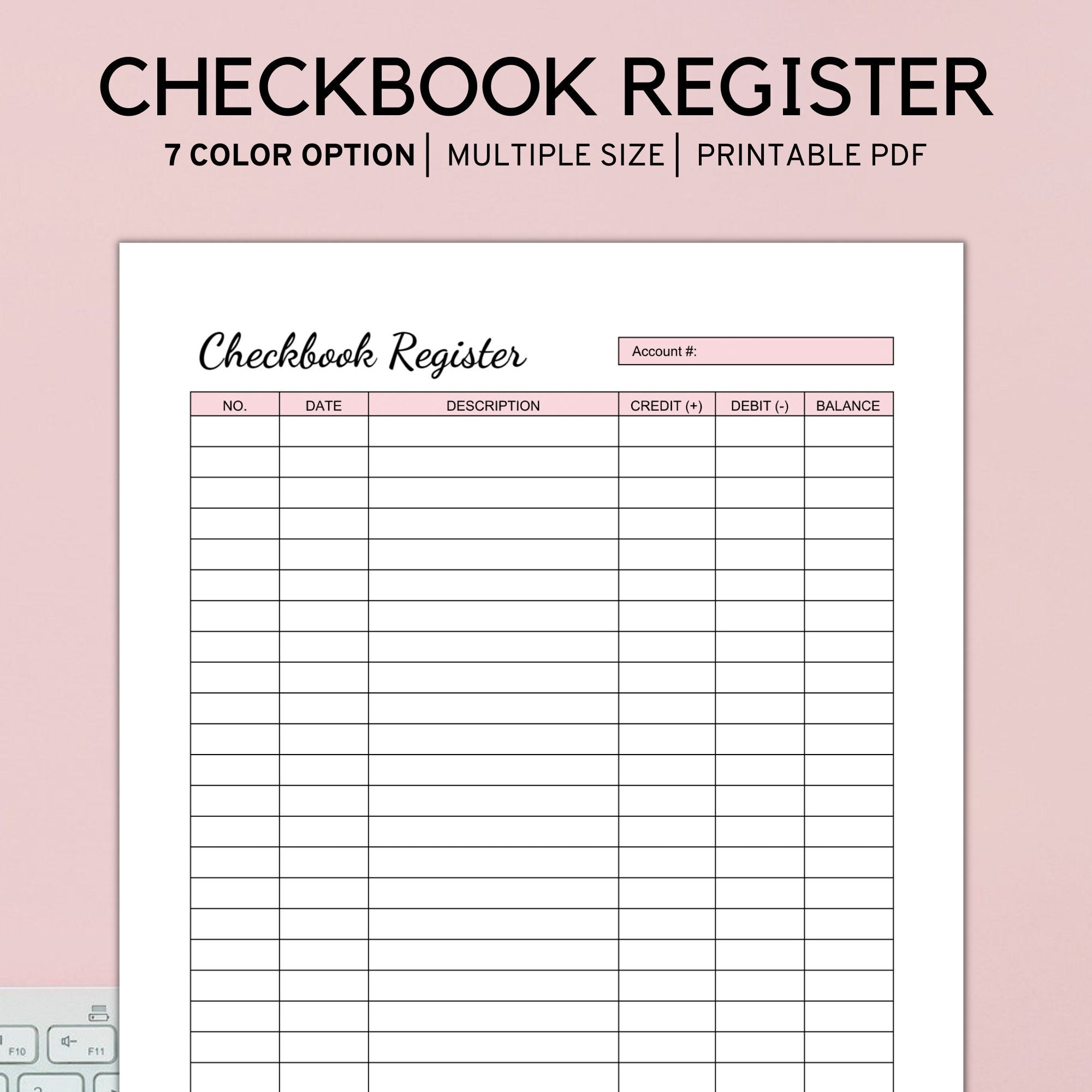 Side Spiral Bound Checkbook Register - Transaction Tracker With 2400 Entry Lines, 5.5x8.5 Inches