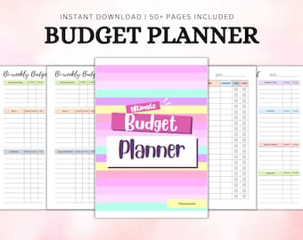 Rainbow Budget Planner Printable, Financial Planner, Monthly Budget, Paycheck Budget, Debt Payoff Tracker, Expense Tracker, Income tracker