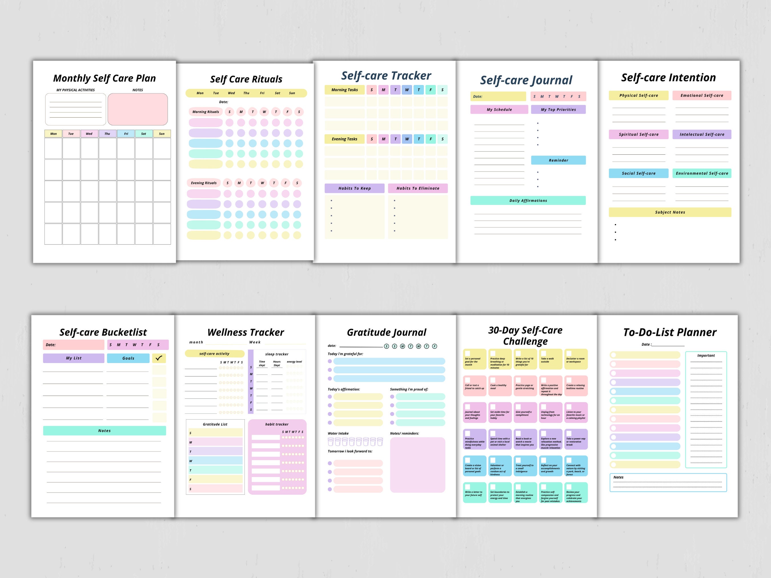 Self Care Planner Printable, Self-love Journal, Mental Health Worksheet ...