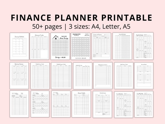 Budget Planner Printable, Financial Planner, Monthly Budget, Paycheck Budget, Debt Payoff Tracker, Expense Tracker, Income tracker