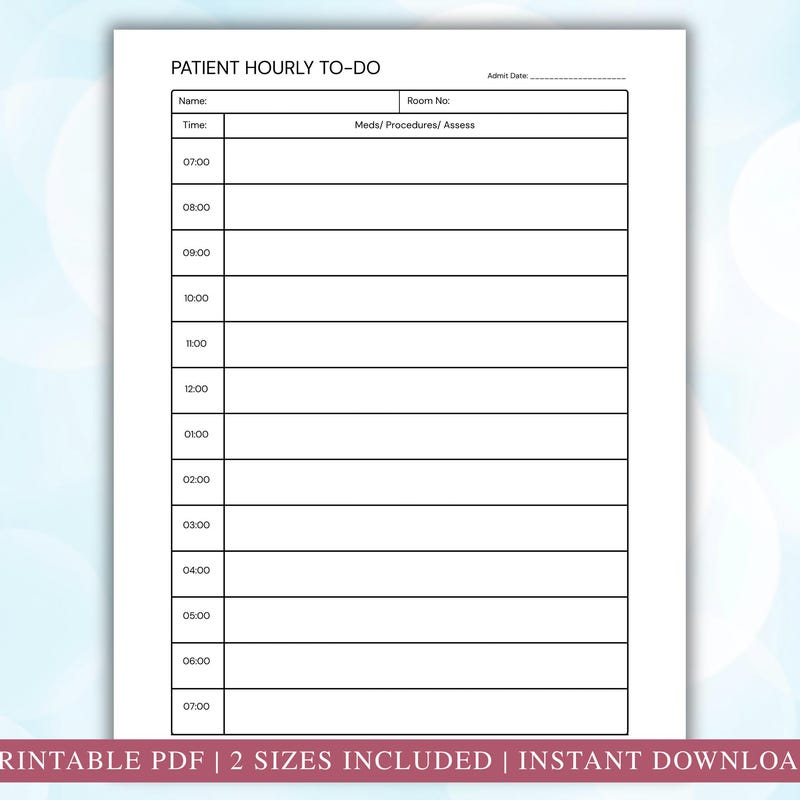 Nursing Rounds Template - Etsy
