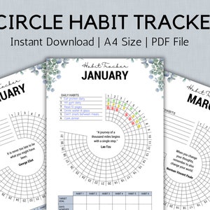Circle Daily Habit Tracker PDF, Habit Track Printable, Routine Tracking Habits, Daily Habit Track, Daily Habit Track, Instant Download