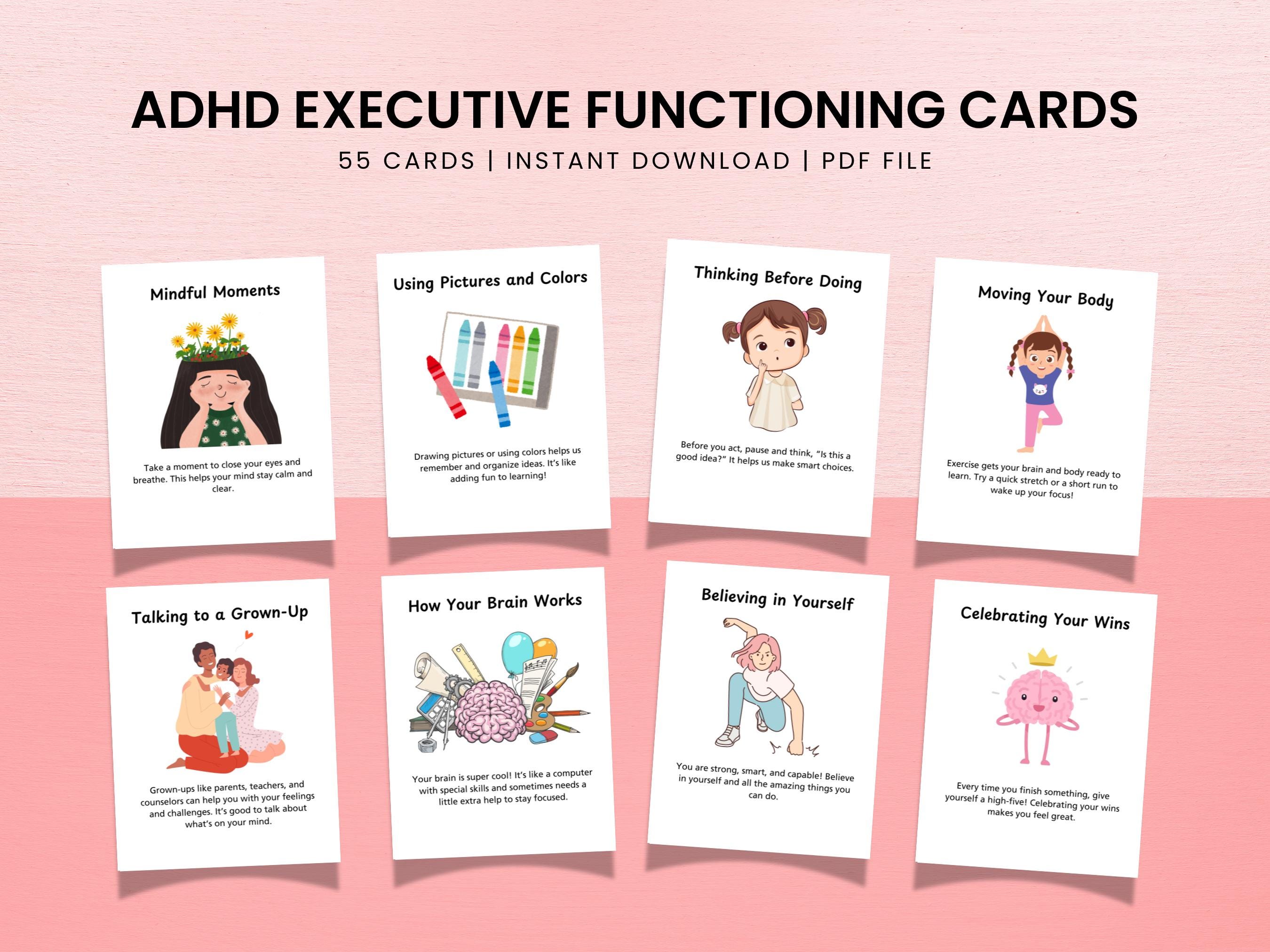ADHD Executive Functioning Strategies Flashcards | Behavior Management ...