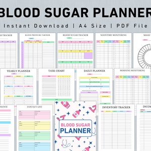 Blood Sugar Tracker, Diabetes Planner, Diabetes Meal Plan & Food List, Blood Sugar Log, Glucose Tracker, Medical Health Planner