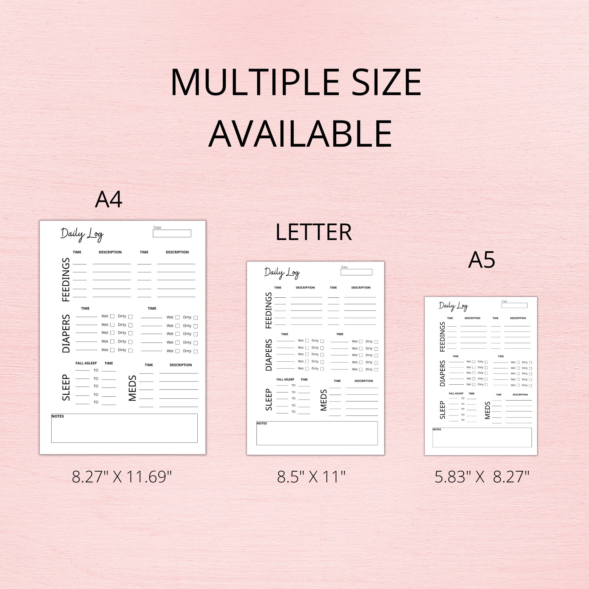 Infant Daily Log Printable - Etsy