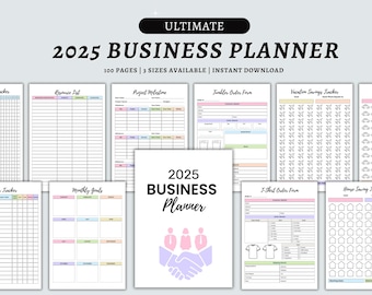 2025 Business Planer druckbare, kleine Business Planer, Monatsplaner, zweiwöchentlich Budget, Income Expense Tracker, Instant Download