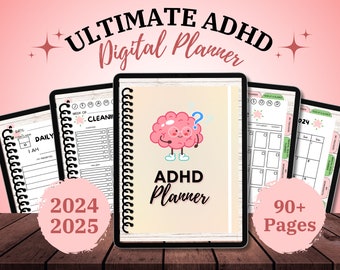 Adhd Digitaler Planer für Erwachsene, ADHS-Produktivitätsplaner, Undatierter Digitaler Adhd-Lebensplaner, Adhd-Tagesplaner, GoodNotes Notability