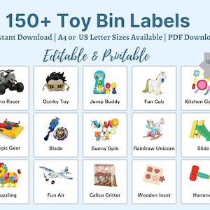 Editable Printable Toy Trofast Bin Storage Labels, Toy Storage Box Stickers, Visual Pictures Download, Pre-k Classroom Box Organizer