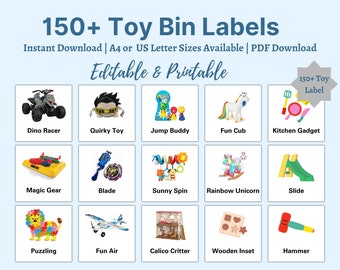 Editable Printable Toy Trofast Bin Storage Labels, Toy Storage Box Stickers, Visual Pictures Download, Pre-k Classroom Box Organizer