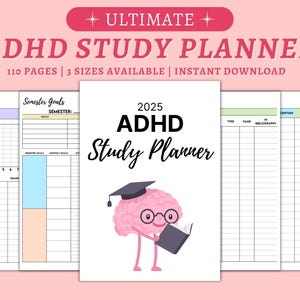 2025 Adhd Student Planner Printable, Study Planner Bundle, Adhd Study ...