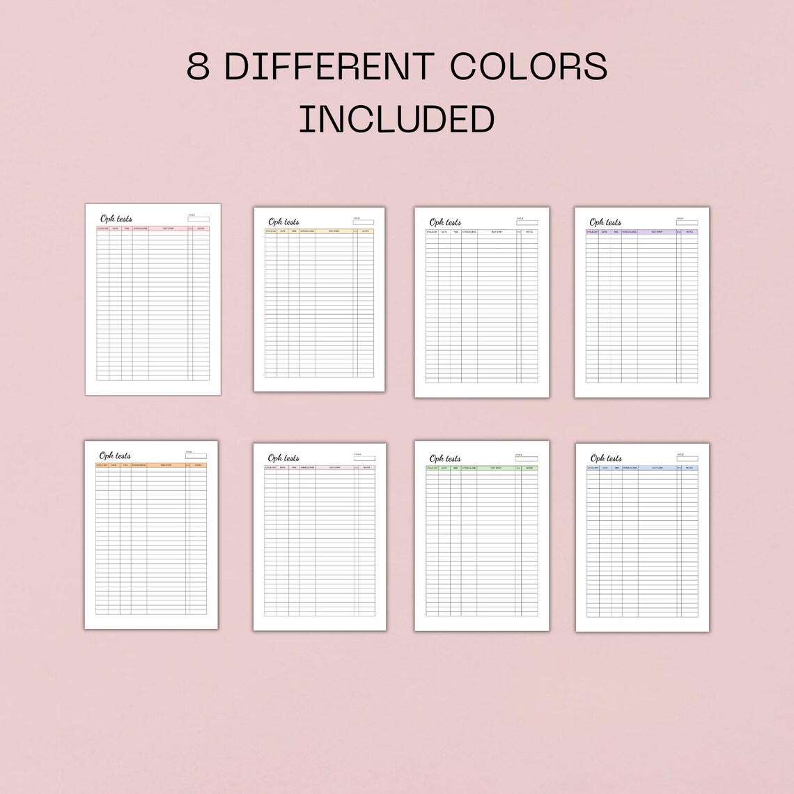 Printable OPK Test Sheet Fertility Planner Pregnancy - Etsy
