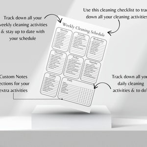 Editable Weekly Cleaning Schedule, Cleaning Planner Printable, Cleaning Checklist, Cleaning Routine, House Chores, Cleaning Template, PDF image 3