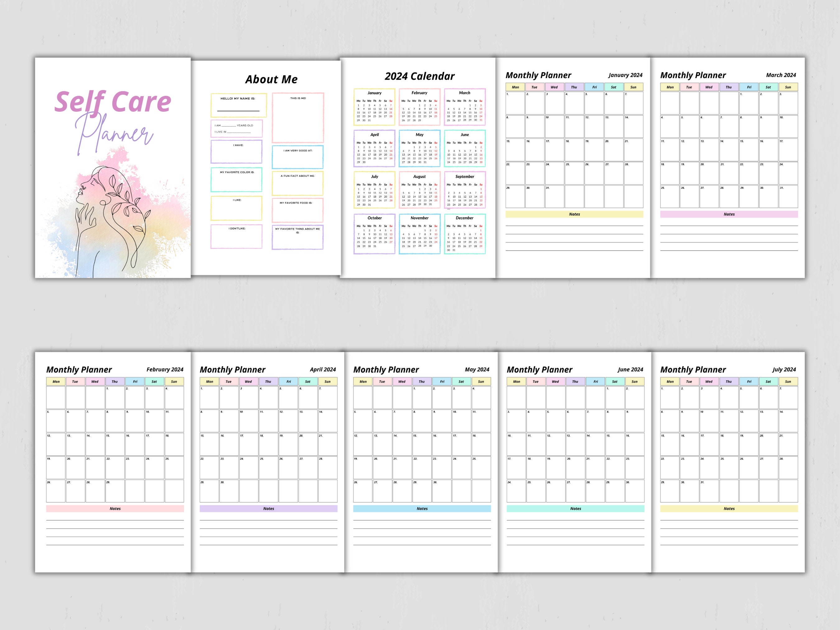 Self Care Planner Printable, Self-love Journal, Mental Health Worksheet ...