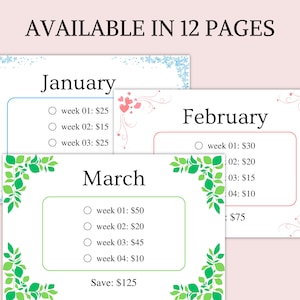 A6 Low Income Savings Challenge Bundle, Monthly Savings Challenge Bundle, Money Challenge, Savings Tracker Printable, Instant Download image 4