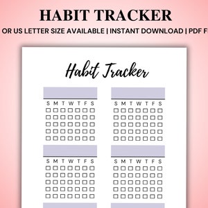 Minimalistic Daily Habit Tracker Printable Weekly Habit Tracker Printable, Habit Tracker Template, Routine Tracker, 7 Day Habit Challenge