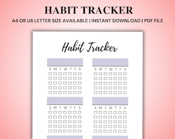 Minimalistischer täglicher Habit Tracker zum Ausdrucken, wöchentlicher Habit Tracker zum Ausdrucken, Habit Tracker Vorlage, Routine-Tracker, 7-Tage-Habit-Challenge