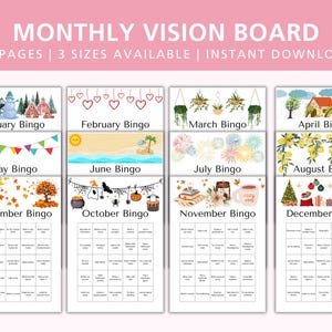 2025 Vision Board Bingo Game, Vision Board Template, Fun Goal-Setting Activity, Manifestation Party Game, Bucket List, Couples Goals