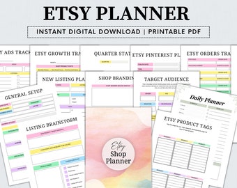 Etsy Shop Planner Printable, Etsy Business Plan, Etsy Seller Planner, Digital Business Planner, Daily Planner, Instant Download