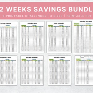 52 Weeks Savings Challenge Bundle, Savings Challenge Tracker, Money challenge, Instant Download Pdf