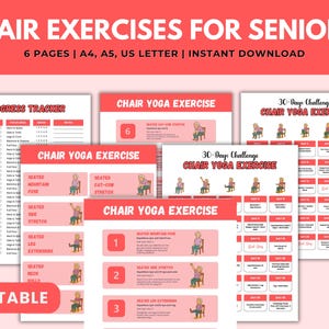 Chair Exercises for Seniors | 30-Day Chair Yoga Challenge  | Low-Impact Fitness Guide | Workout Chart for Seated Fitness and Mobility