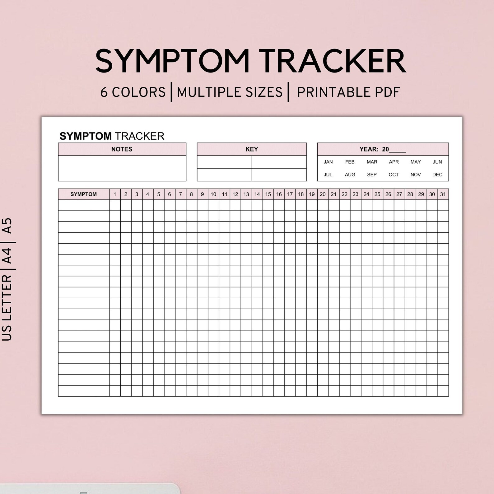 Symptom Tracker Printable Medical Tracker Migraine Tracker - Etsy