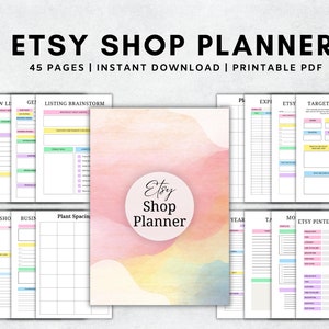 Etsy Shop Planner Printable, Etsy Business Plan, Etsy Seller Planner, Digital Business Planner, Daily Planner, Instant Download