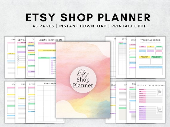 Etsy Shop Planner Printable, Etsy Business Plan, Etsy Seller Planner, Digital Business Planner, Daily Planner, Instant Download