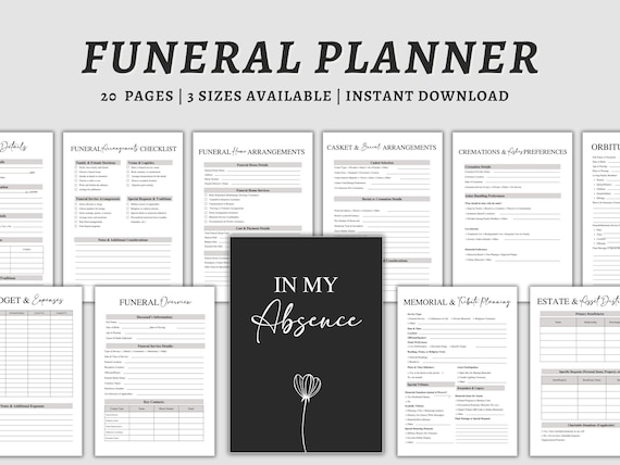 Funeral Planner Printable: End-of-Life Planning Binder (Editable PDF)