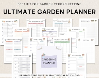 Gardening Planner Printable, Garden Planner, Plant Planner, Garden Journal, Garden Organizer, Plants Records, Gardening Logbook, A4, Letter