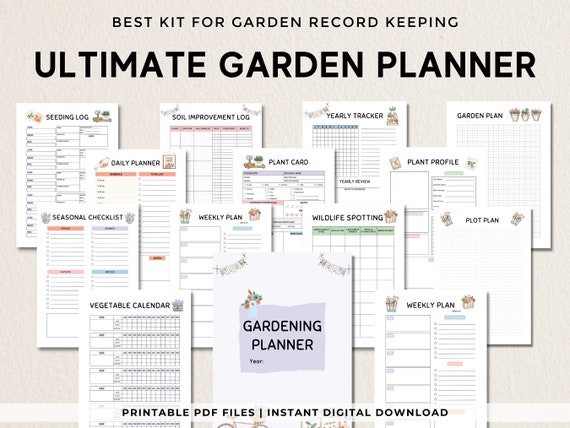 Gardening Planner Printable, Garden Planner, Plant Planner, Garden Journal, Garden Organizer, Plants Records, Gardening Logbook, A4, Letter