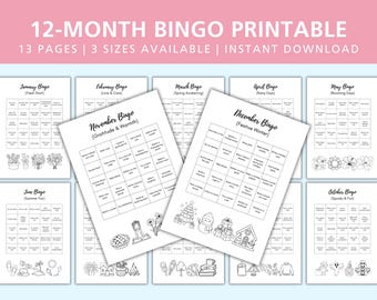 2025 Monthly Goal Bingo Tracker Printable (Digital Download)