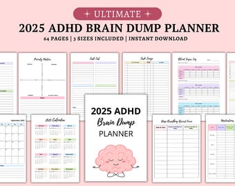 ADHD Brain Dump Afdrukbaar: dagboek voor het opruimen van de geest (digitale download)
