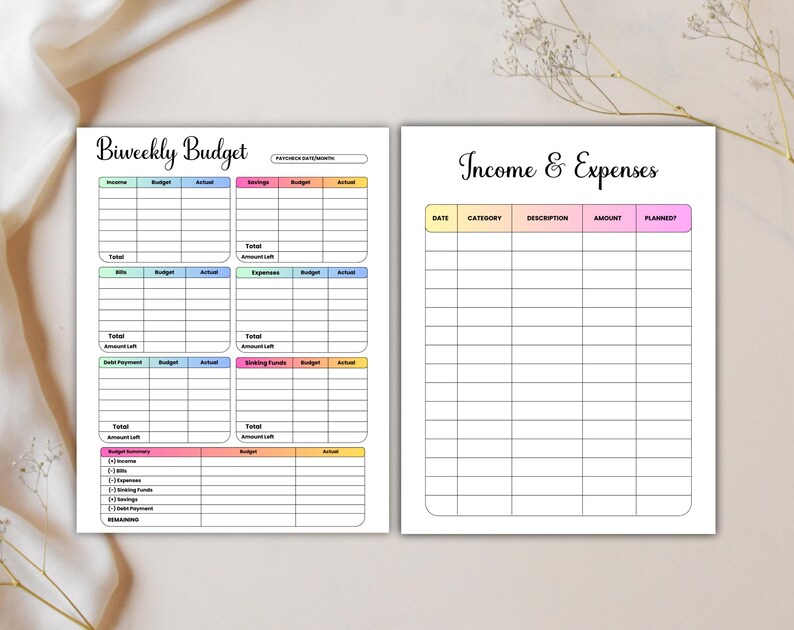 Bi-weekly Budget Planner Printable | Income & Expense Tracker | Finance ...