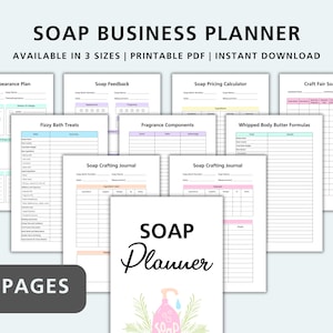 Soap Business Planner, Soap Making Business, Soap Recipe Sheet, Soap Testing Template, Soap Costing, Soap Order Form, Small Business Planner