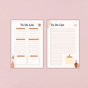 Boho to Do List Template, to Do List Printable, Grocery List, Weekly to ...