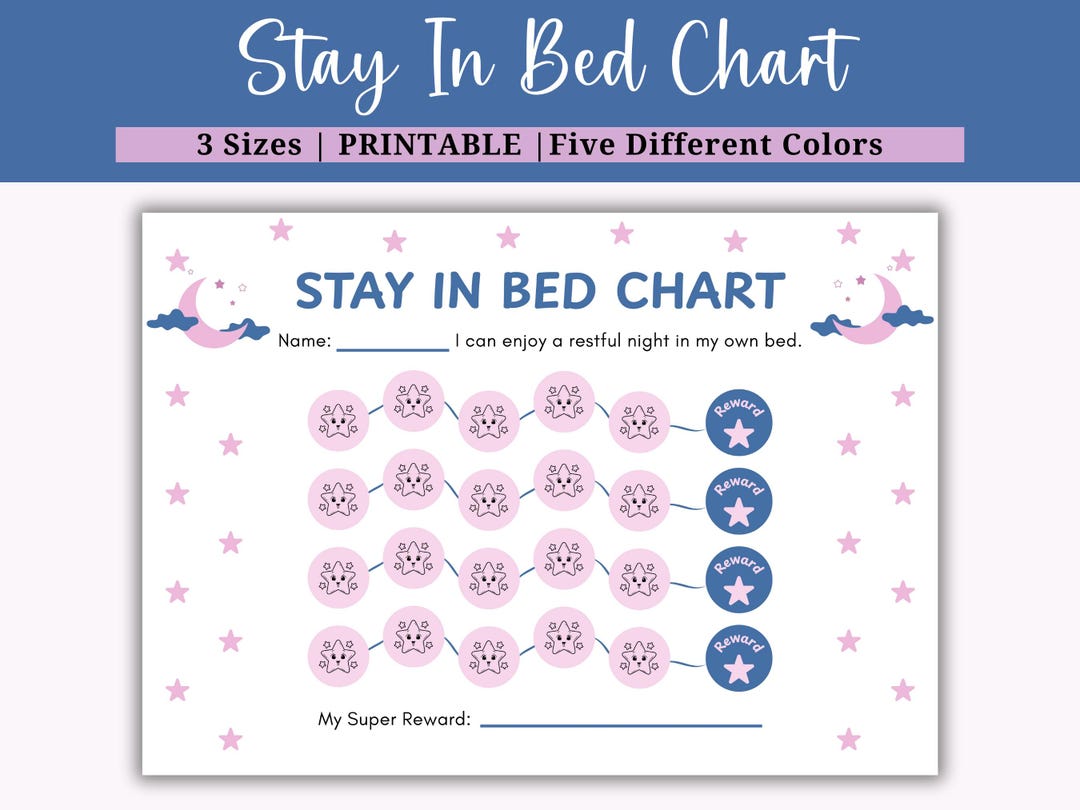 Stay in Bed Chart Printable for Kids, Reward Chart for Better Sleep ...