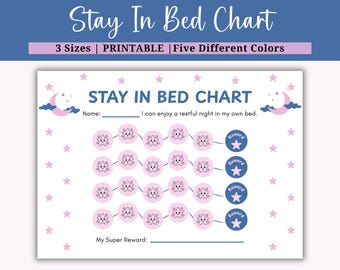 Stay in Bed Chart Printable: Kids Sleep Tracker, Reward System (A4/US Letter/A5 Digital Download