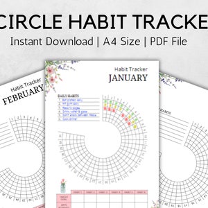 Circle Daily Habit Tracker PDF, Habit Track druckbar, Routine Tracking Habits, Täglicher Habit Track, Täglicher Habit Track, Sofortiger Download