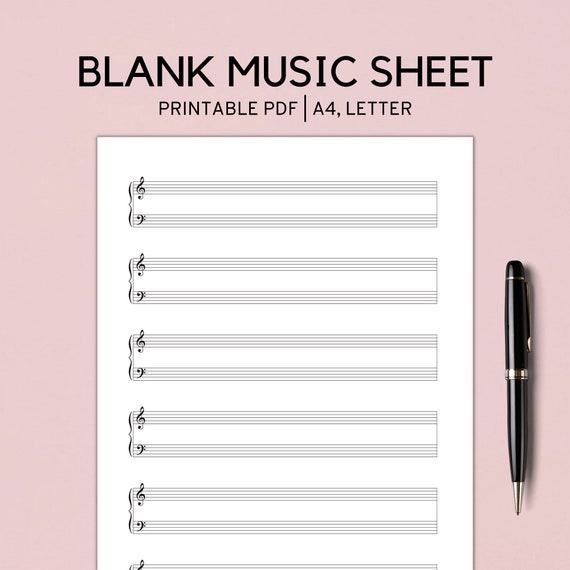 Printable Sheet Music Blank Sheet Music Printable Piano - Etsy
