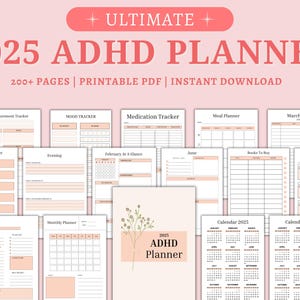 Adhd Planer für Erwachsene, Adhd Planer zum Ausdrucken, ADHS-Produktivitätsplaner, Adhd-Digitalplaner, Adhd-Tagesplaner, Adhd-Lebensplaner PDF